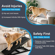 Dog Ramp for Bed and Sofa, 5 Step Adjustable Pet Ramps for Small to Large Dogs