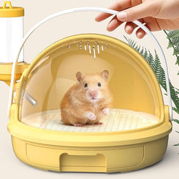 Hamster Travel Carrier, Breathable Cage, Small Animal Travel Carry Case, Mesh Material, Pet Transport Accessory, Chinchilla Hedgehog Bunny Gerbil Bearded Dragon Parrot Outdoor Camping