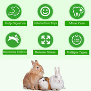 42 Pack Rabbit Toys Guinea Pig Toys Set-Boredom Breaker Accessories,Natural Timothy Hay Sticks Rabbit Treats for Rabbit, Bunny, Chinchilla, Guinea Pig，Hamster ，Rat Teeth Care