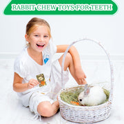 28PCS Rabbit Toys Guinea Pig Toys，Timothy Hay Chew Sticks for Teeth，Rabbit Treats Boredom Breaker Accessories for Chinchillas, Guinea Pigs, Hamsters, Rats，Bunny Teeth Care (Green)