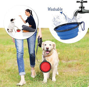 ARTISTRY Collapsible Dog Bowl Pack of 2 - Portable Travel Bowl for Small Pets, Silicone, Foldable with Metal Hook (Red/Yellow)