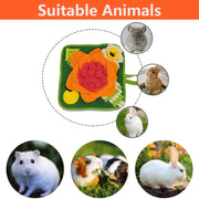 Ferret Toys, Snuffle Mat for Rabbits Guinea Pig, Interactive Feeding Toys for Small Animals, Boredom Breaker Rabbit Enrichment Toy, 30 * 30cm Felt and Polar Fleece