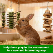 4pcs Rabbit Toys Set, 4 Styles Rabbit Chew Toys,Toys Boredom Breaker, Small Animal Toys for Hamster, Guinea Pig and Chinchilla