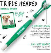 Bugalugs Dog and Cat Dental Care Kit: Toothpaste, 2 Finger Cat Toothbrushes, Dog Toothbrush for Plaque Removal and Fresh Breath
