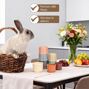 8Pcs Stacking Cups, Rabbit Toys Bunny Toys, Bunny Stacking Cups Pet Toys, Stack Up Cups for Hiding Food and Playtime Fun for Rabbits Small Animals