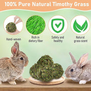 Bunny Grass Toy 4 Pcs Natural Timothy Grass Guinea Pig Toys Rabbit Chew Toys Hamster Ball timothy hay for Rabbits Hamster Guinea Pigs Gerbils