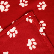OHS Blanket for Dogs, Super Soft Comfy Fleece Throw Blanket Stylish Pet Paw Print Design Sofa Cover Throw Dog Blankets Washable Warm Pet Fleece Blankets, Red - 120 x 150cm