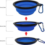 ARTISTRY Collapsible Dog Bowl Pack of 2 - Portable Travel Bowl for Small Pets, Silicone, Foldable with Metal Hook (Red/Yellow)
