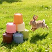 8Pcs Stacking Cups, Rabbit Toys Bunny Toys, Bunny Stacking Cups Pet Toys, Stack Up Cups for Hiding Food and Playtime Fun for Rabbits Small Animals