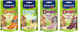 WUNDAPETS *NEW* 4 PACK MIXED VITAKRAFT SMALL ANIMAL TREAT DROPS SUGAR FREE 4 TASTY FLAVOURS