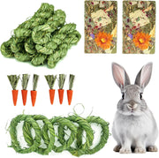 28PCS Rabbit Toys Guinea Pig Toys，Timothy Hay Chew Sticks for Teeth，Rabbit Treats Boredom Breaker Accessories for Chinchillas, Guinea Pigs, Hamsters, Rats，Bunny Teeth Care (Green)