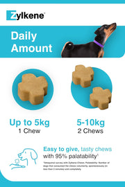 Zylkene Calming Chews for Small Dogs up to 10kg | Promotes Relaxation | Helps Pets cope with short-term challenging situations | Perfect for on the go, holidays, travelling, fireworks | 14 Chews