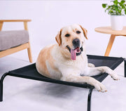 Metal Frame Dog Cot Elevated Pet Bed, Raised Dog Bed with Breathable Mesh & No-Slip Rubber Feet, Lightweight & Portable Raised Outdoor Pet Bed for Indoor Camping Beach Travel Use, 106x62x15CM