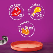 Whiskas 1+ Meaty Selection in Jelly 6 x 400 g Cans, Adult Cat Wet Food, Pack of 4