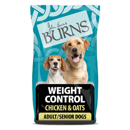 Burns Pet Nutrition Hypoallergenic Complete Dry Dog Food Adult and Senior Dog Weight Control Chicken and Oats 12 kg