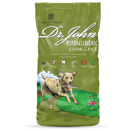 Dr John Wheat-Free Hypoallergenic Dry Dog Food - Lamb with Rice Dog Food 12.5kg - Complete Nutrition for Adult and Senior Dogs with Sensitive Digestion
