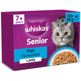 whiskas 7+ Cat Pouches Fish Favourites in Jelly 12x85g