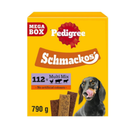 Pedigree Schmackos Mega Pack 110/112 Strips Snacks, Dog Treat Multipack with Beef, Lamb and Poultry Flavours
