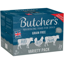 Butcher's Recipes in Jelly Dog Food Tins Variety Pack 24x400g