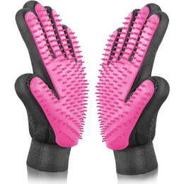 BYETOO Pet Dog Cat Grooming Glove,Gentle Deshedding Brush Glove,Efficient Pet Hair Remover Mitt,Massage Tool with Enhanced Five Finger Design,for Dogs,Cats,Rabbits,Horses with Long/Short Fur,1 Pair