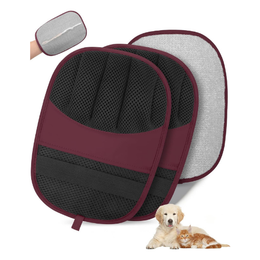 2 Pack Pet Hair Removal Glove - Electrostatic Magic Brush Gloves Pet Hair for Dogs and Cats, The Magic Brush Pure Path Yomi Pet Grooming Needs, Fur Remover for Furniture, Clothes, Car Seats (Red)