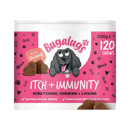 BUGALUGS Itch & Immunity Dog Treats – Helps Soothe Itchy Skin, Paws, Ears - Licking, Scratching - Perfect for Small, Medium & Large Dogs
