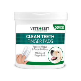 Vet's Best Dental Care Finger Wipes,Reduces Plaque & Freshens Breath, Teeth Cleaning Finger Wipes for Dogs - 50 Disposable Wipes