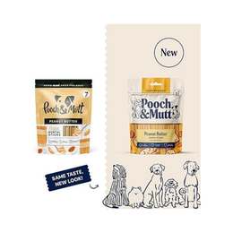 ooch & Mutt - Peanut Butter Dog Dental Sticks (Regular Sticks), Dog Dental Chew, for Teeth and Gums Cleaning, 1 pack of 7 sticks (packaging may vary)