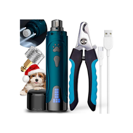 YABIFE Dog Nail Grinders, Dog Nails Clippers and Trimmers Kit, Super Quiet, Rechargeable, Pet Nail Grinder, for Small Large Dogs Cats Toenail Claw Grooming,3 Speeds,Dark Blue