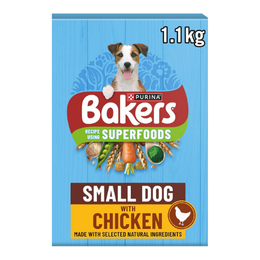 BAKERS Superfoods Small Dog Adult Dry Dog Food Chicken 1.1kg (Pack of 5)
