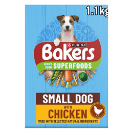 Bakers Small Dry Dog Food Chicken and Veg 1.1kg