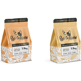 Purr & Miaow - Salmon & Herring Complete Dry Adult Cat Food, 1.5kg (Grain Free) & Purr & Miaow - Salmon & Herring Complete Dry Sensitive Cat Food, 1.5kg (Grain Free)