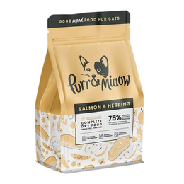 Purr & Miaow - Complete Dry Grain Free Sensitive Cat Food, Salmon & Herring, 1.5kg