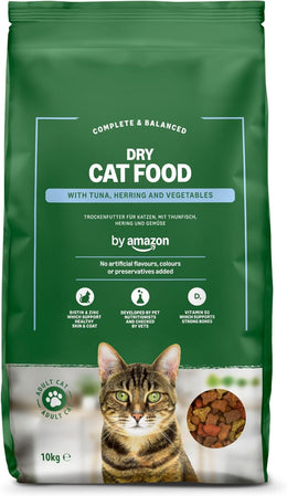 Complete Dry Cat Food for Adult Cats with Tuna & Herring, 1 pack of 10kg