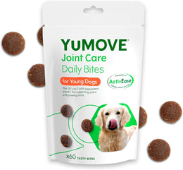 YuMOVE Joint Supplement for Dogs, Daily Bites for Joint Care, Essential Dog Hip and Joint Aid for Active and Growing Dogs Aged up to 5 Years, 60 Chews